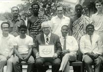 Photograph including the members of the first National Spiritual Assembly of the Bahá’ís of Ghana taken during the first national Bahá’í convention in 1970.